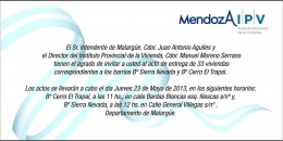 Invitación entrega de viviendas Malargüe